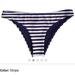 Navy Blue and White Women’s Swim Bottoms